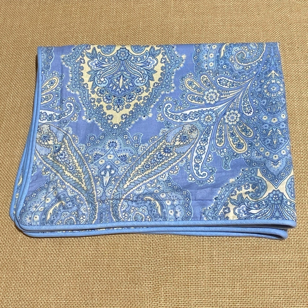 Laura Ashley Home Standard Pillow Sham Blue Yellow Paisley‎ 26 X 20" Traditional